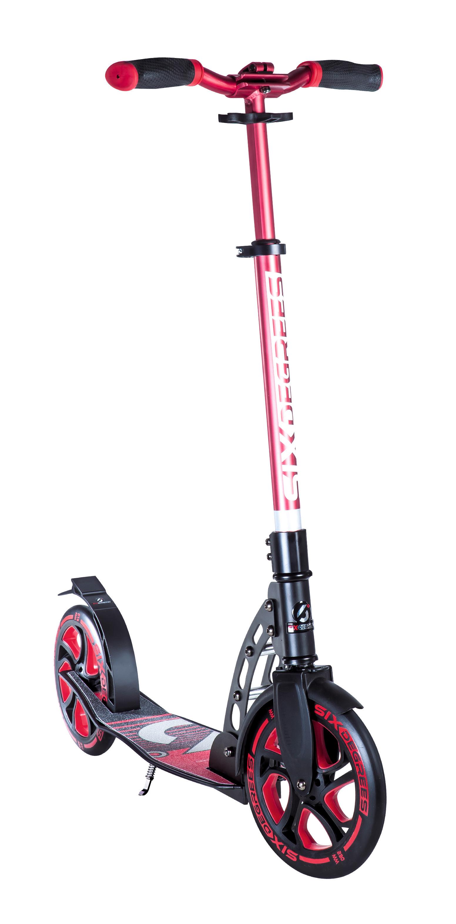 Scooter Six Degrees 513 Rot/ Schwarz Ø 230/215 Mm, Klappbar - Rot/Schwarz, Basics, Metall (93,5/34,5/105,5cm)