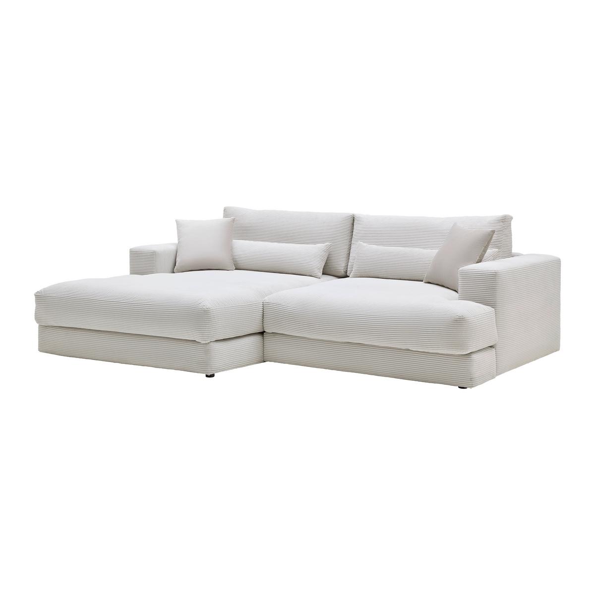 Rohová sedačka FABIONA, ľavá, béžový menčester / béžová - čierna/béžová, Modern, drevo/plast (268/194cm) - Premium Living