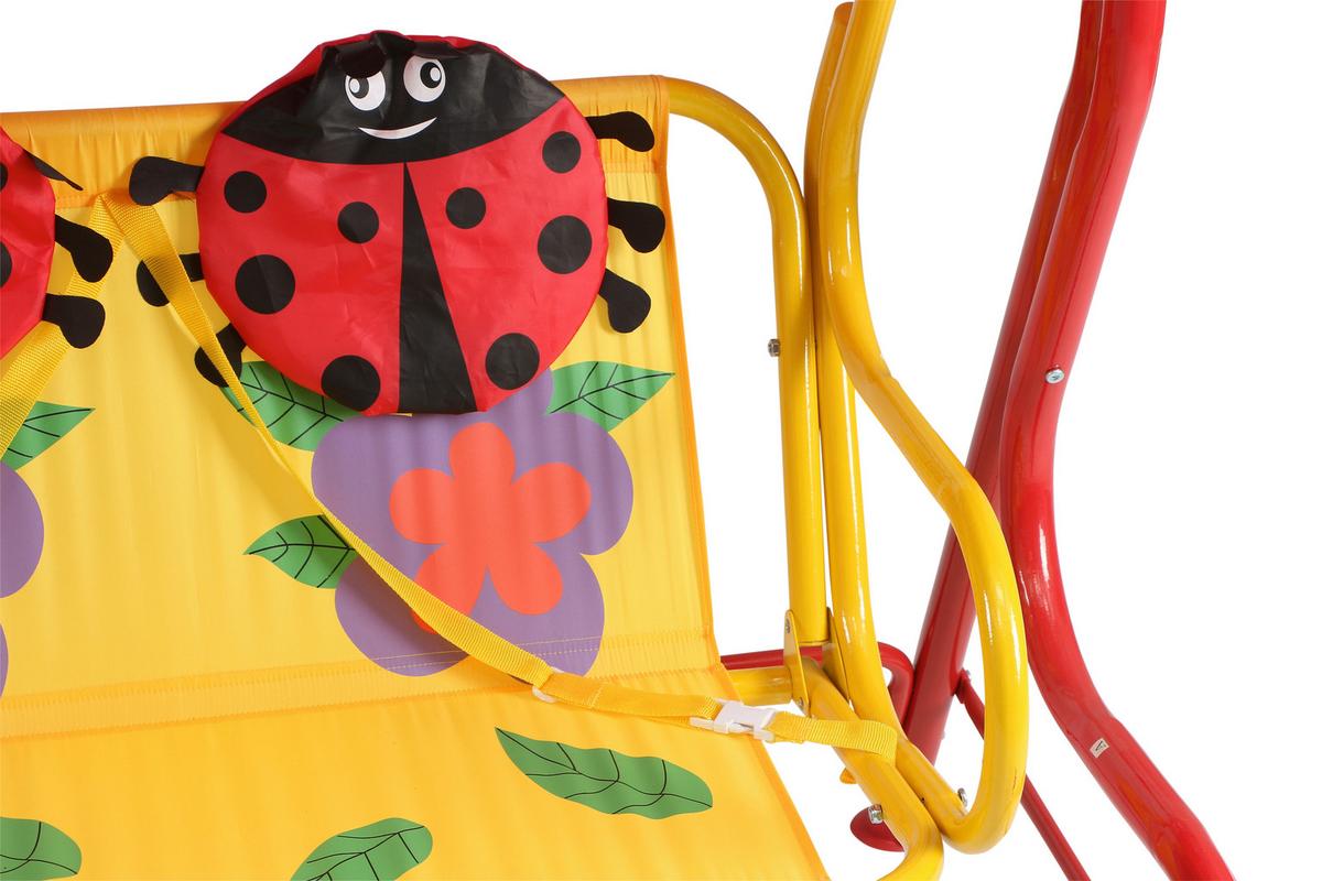 Kinder-Hollywoodschaukel Stahl, Rot - Rot, MODERN, Textil/Metall (115/118/75cm) - Siena Garden