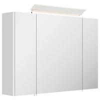 Spiegelschrank Weiß Hochglanz B: 90 cm - Weiß Hochglanz, MODERN, Glas/Holzwerkstoff (90/62/17cm) - MID.YOU