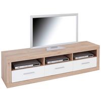 TV DIEL MALTA - čierna/biela, Modern, drevo/plast (185/50/42cm)