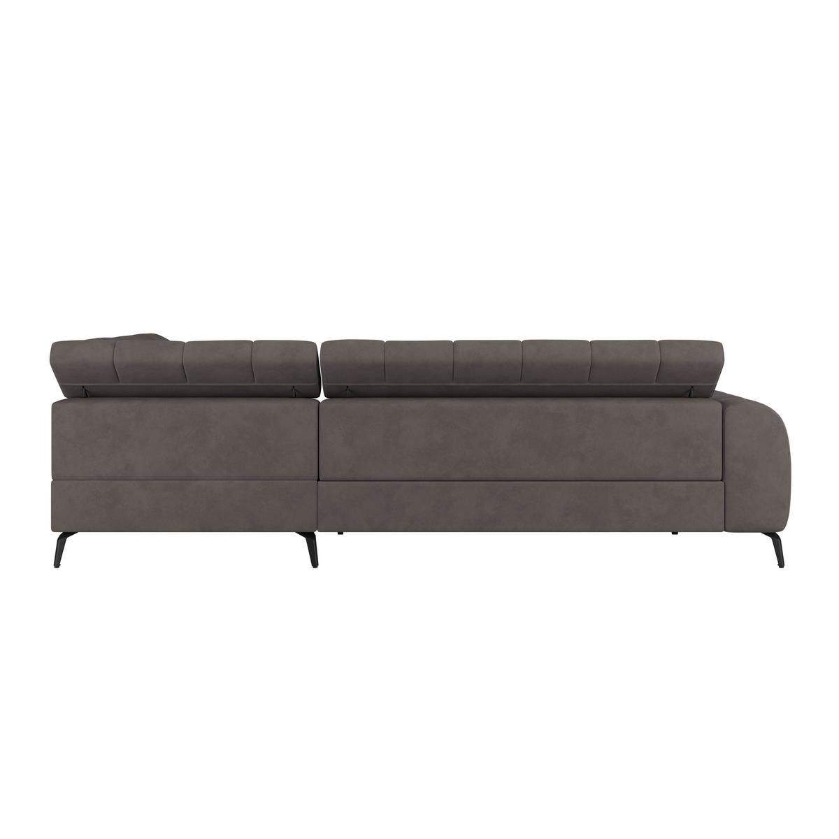 Ecksofa Volf Rechts New Graphitfarben, S: 261x203 cm - Dunkelgrau/Schwarz, Trend, Kunststoff/Textil (261/203cm)