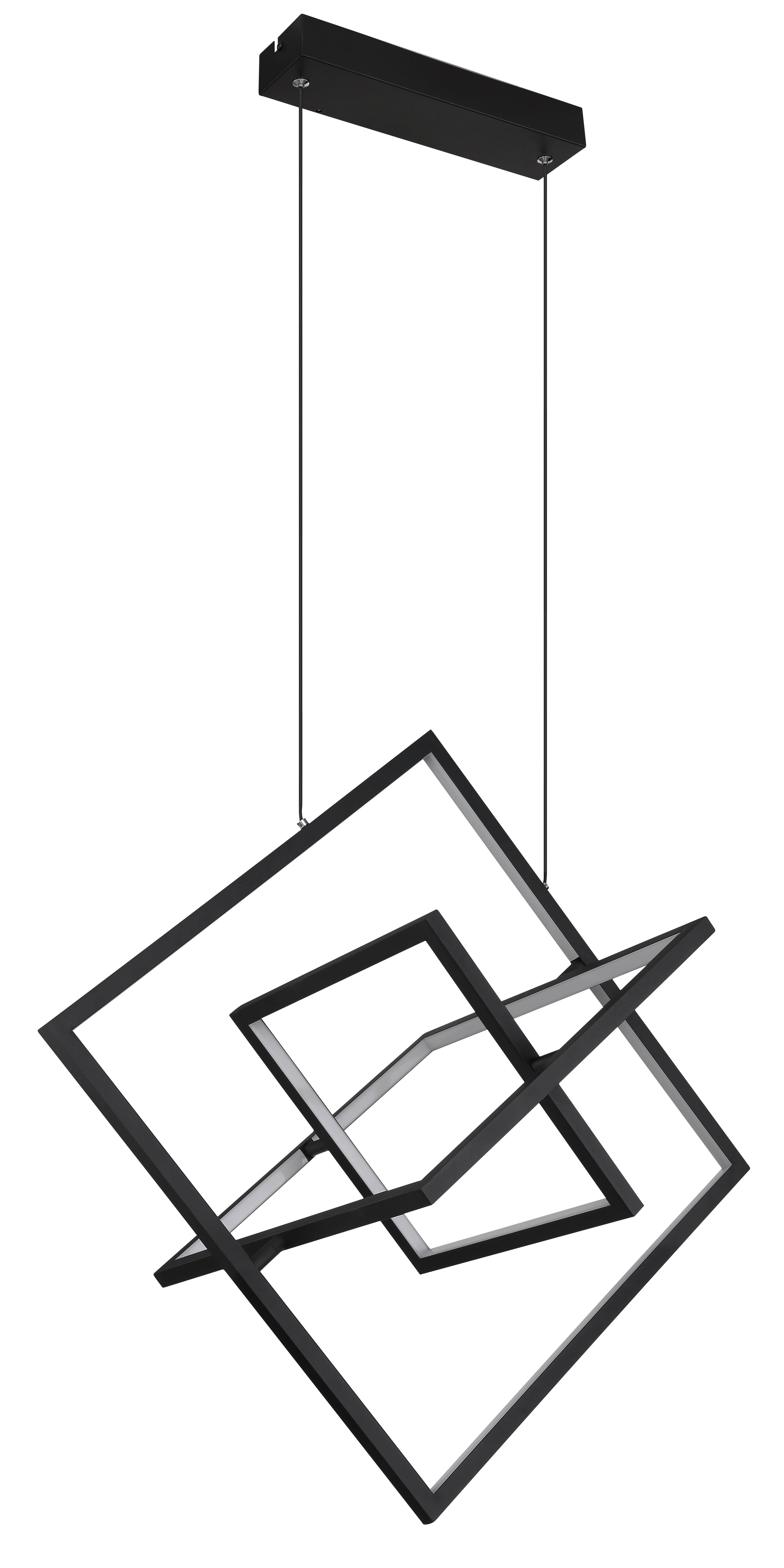 LED-Hängeleuchte 67194-55h - Opal/Schwarz, Design, Kunststoff/Metall (70,7/50/150cm) - Globo