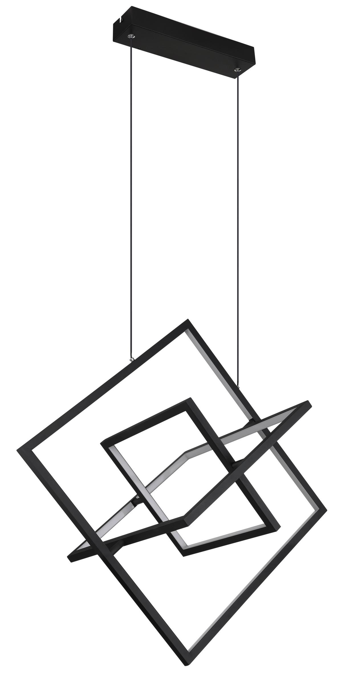 Led-hängeleuchte 67194-55h - Opal/Schwarz, Design, Kunststoff/Metall (70,7/50/150cm) - Globo