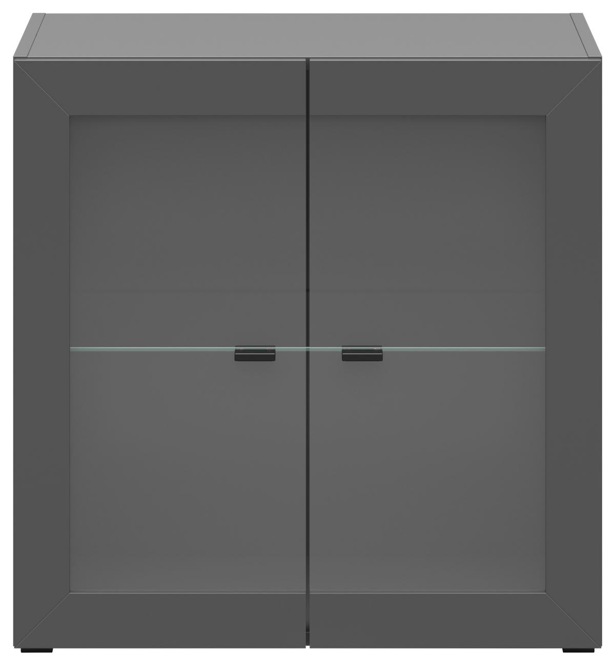 Wohnwand Sixty-four Weiß/anthrazit - Eichefarben/Anthrazit, Trend, Holzwerkstoff (320/160/35cm)