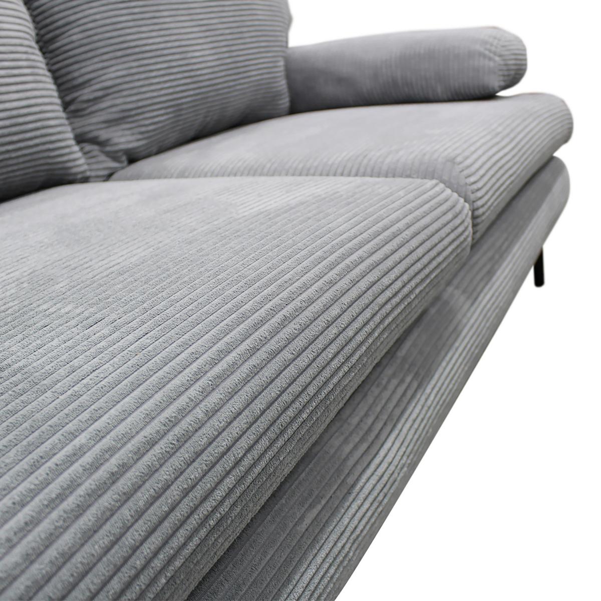 2-sitzer-sofa Mit Schlaffunkt. Fiore Und Bettkasten Hellgrau - Hellgrau/Schwarz, Design, Textil (202/85/99cm) - P & B