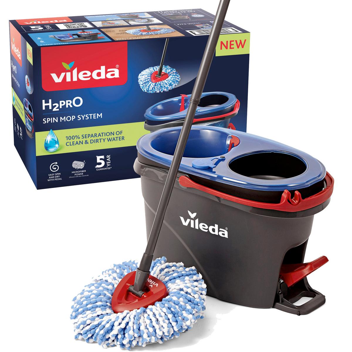 Čistiaca sada H2PrO VILEDA H2PRO STRAPCOVÝ MOP - viacfarebná, Basics, kov (30/32/49.5cm) - Vifian 