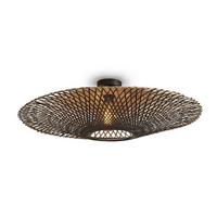 Deckenleuchte Kalimantan Naturfarben/Schwarz D: 87 cm - Schwarz/Naturfarben, Trend (87/20cm) - Good & Mojo