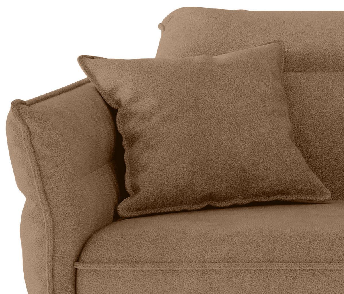 Sitzgarnitur Jakarta - Hellbraun/Edelstahlfarben, Design, Textil (265/185cm) - Livetastic