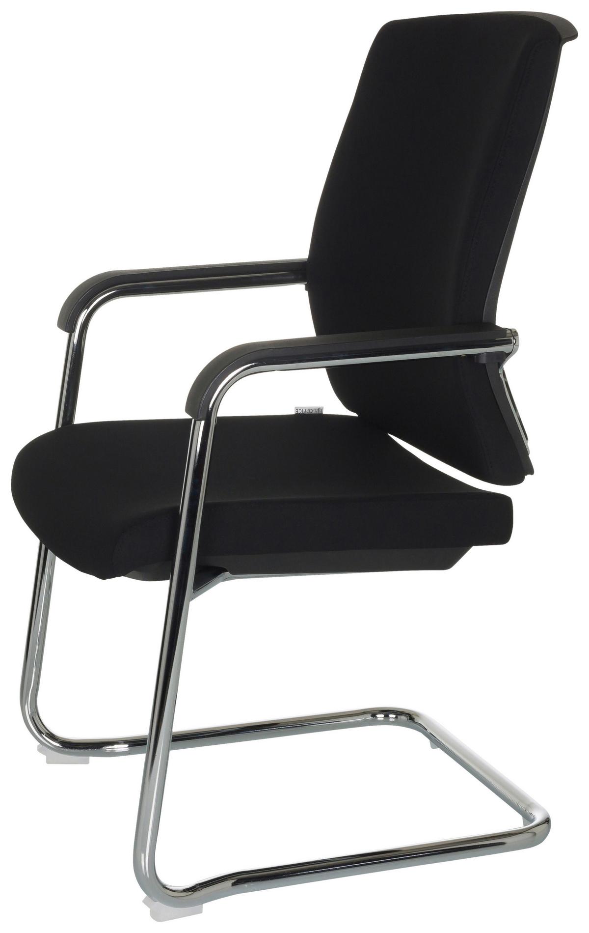 Besucherstuhl Levia Schwarz Bis 150 Kg - Silberfarben/Schwarz, Basics, Textil/Metall (59/96/61cm) - MID.YOU