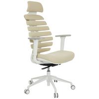 Drehstuhl Ergo Line W Beige B: 67 Cm - Beige/Weiß, MODERN, Kunststoff/Textil (67/116 - 133/65cm) - MID.YOU