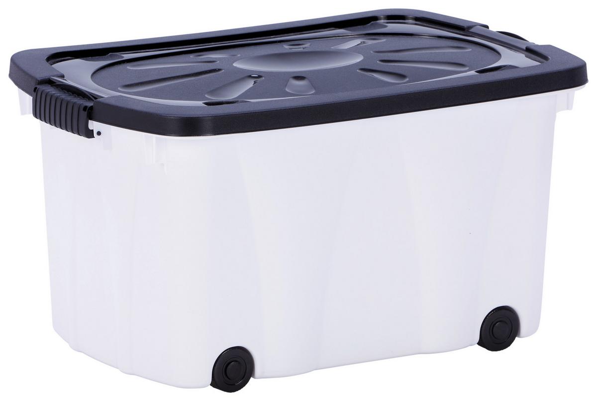 Doboz Tetővel Klipper - fekete/fehér, Basics, műanyag (58/37/31cm) - Homezone