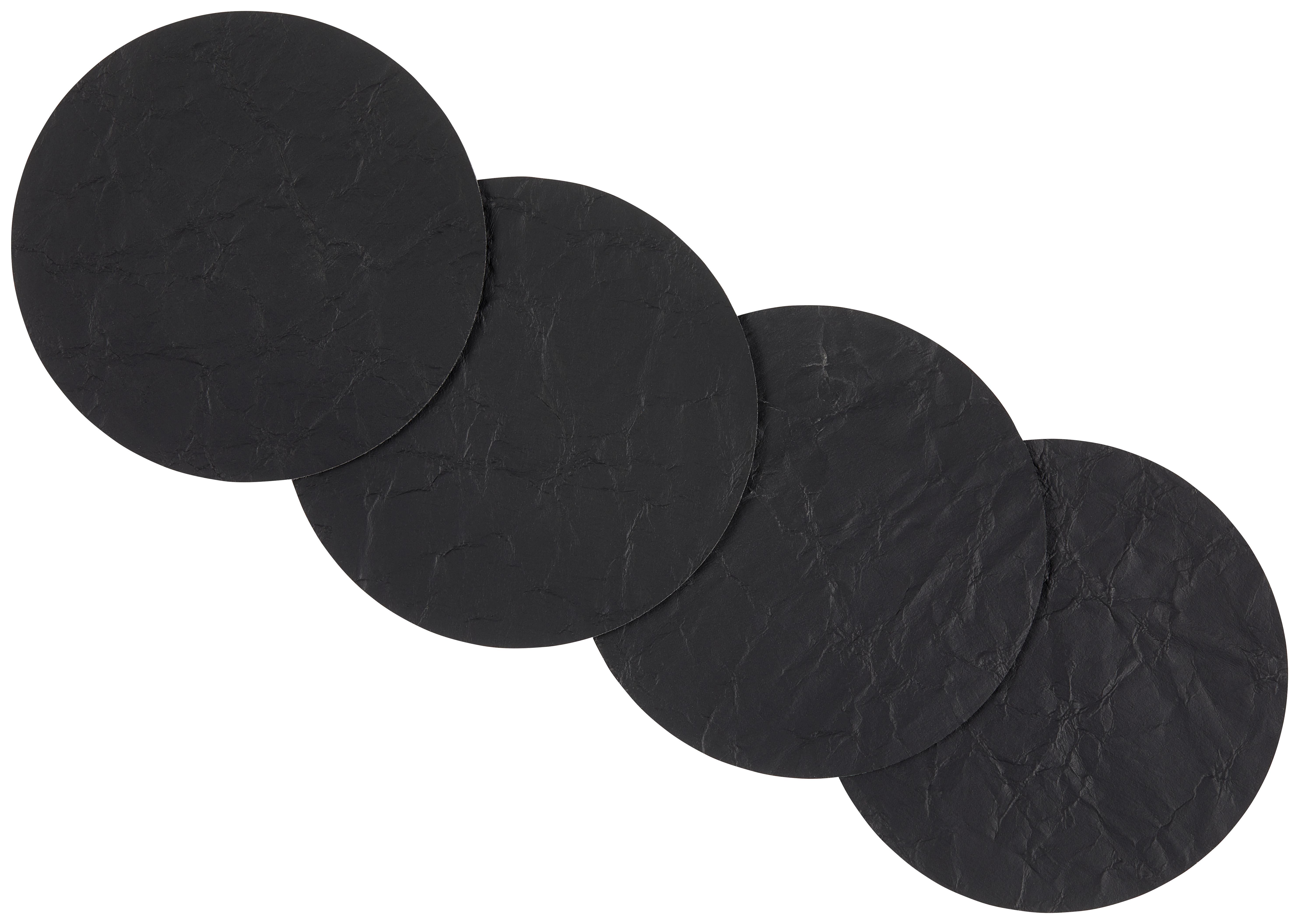 Poháralátét Szett 4 Darabos - fekete/fehér, Modern, műanyag (10cm)