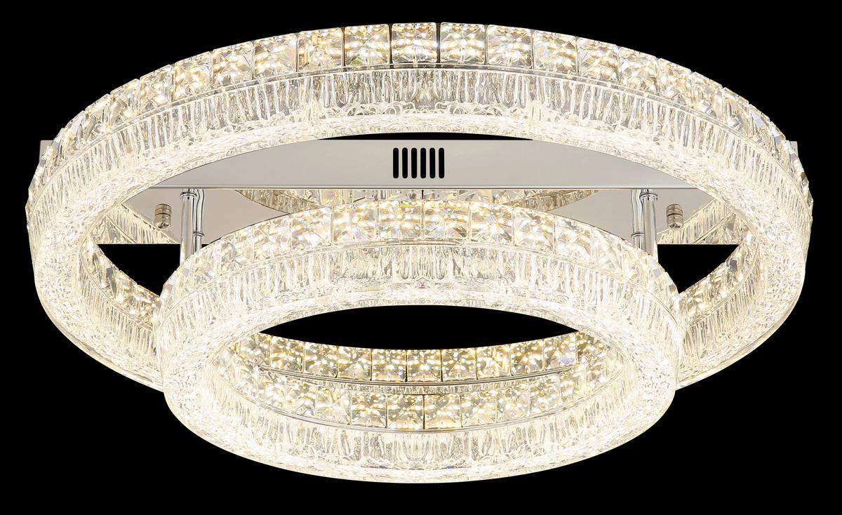 LED-Deckenleuchte Memory-Funktion - Klar/Chromfarben, KONVENTIONELL, Glas/Kunststoff (60/19,5cm) - Globo