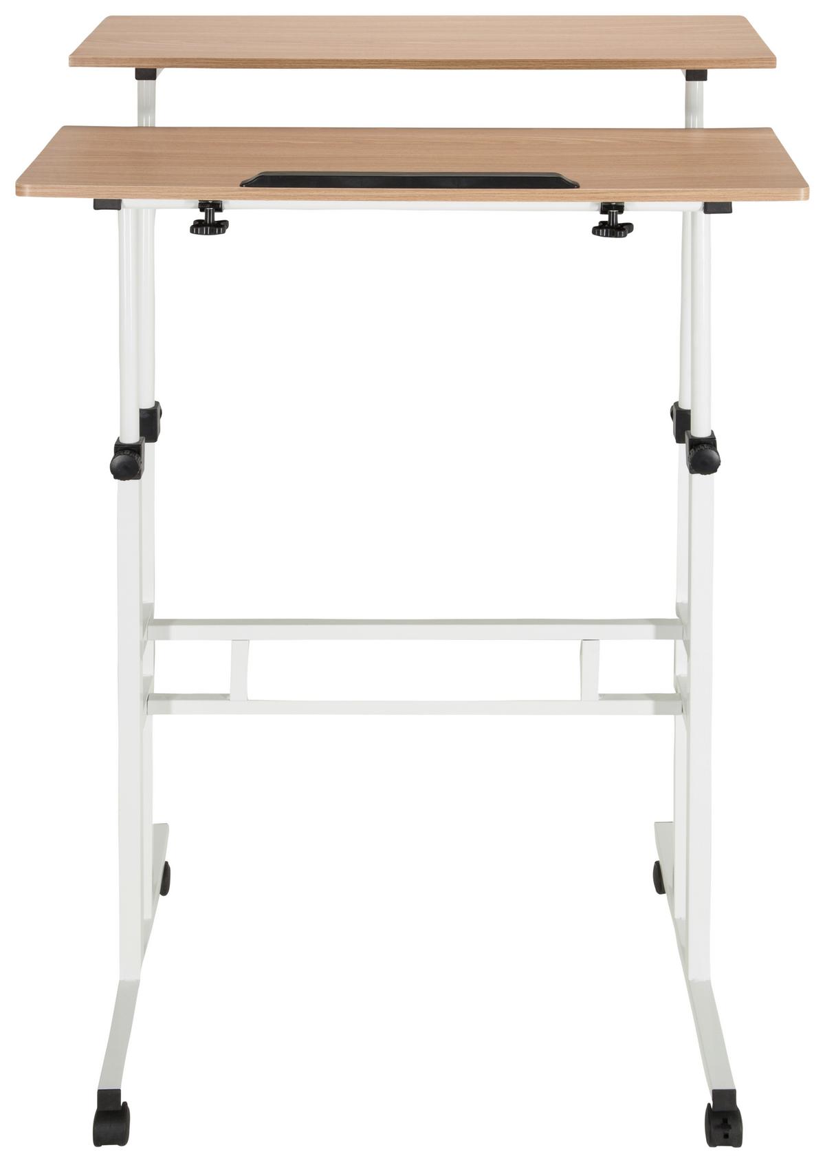 Schreibtisch Workstation Weiß/Eiche Dekor - Eichefarben/Weiß, Basics, Holzwerkstoff/Kunststoff (120/82-128/60cm) - MID.YOU