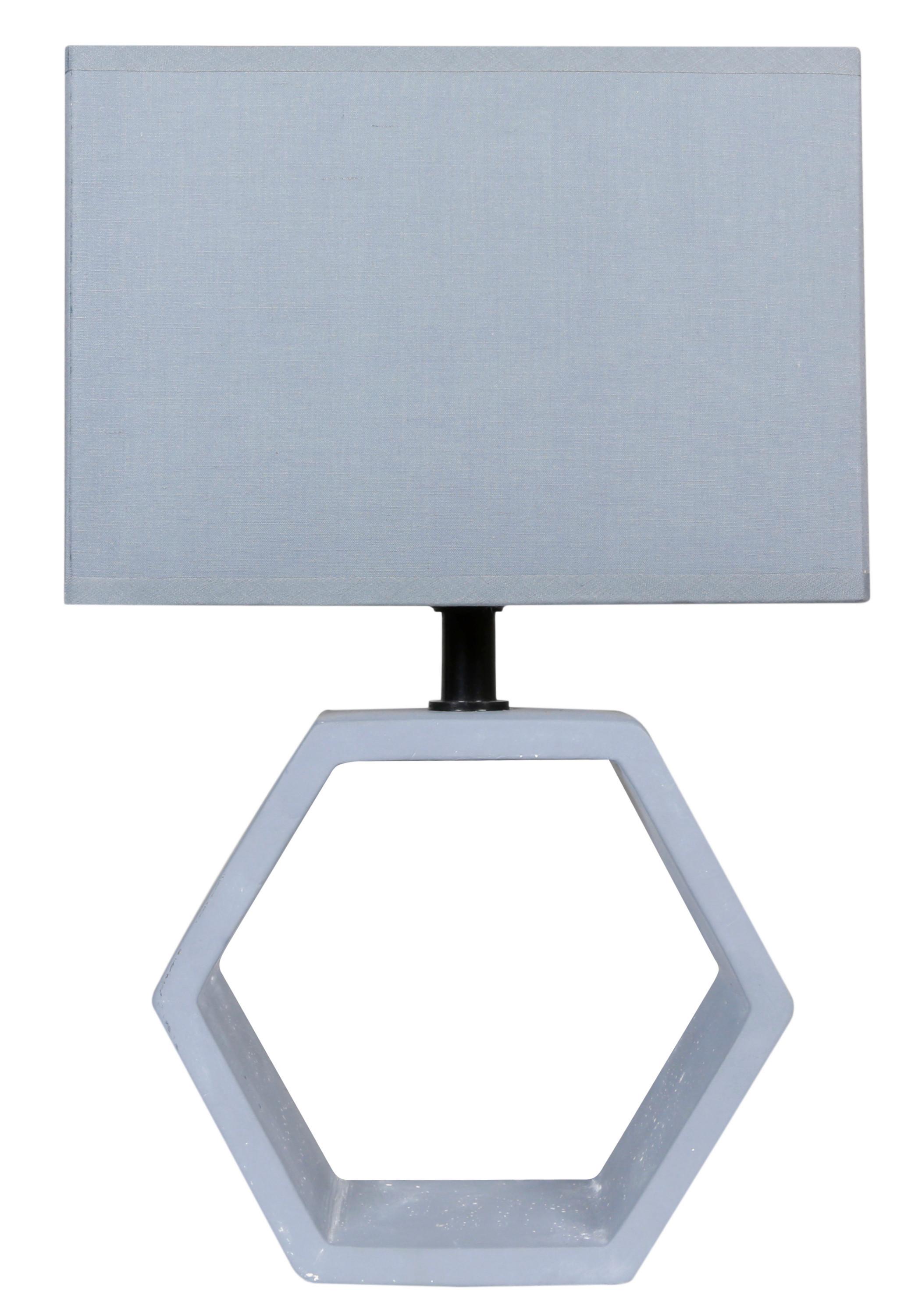 Tischleuchte 41-68552 - Grau, Design, Stein/Textil (22.5/22.5/35cm)