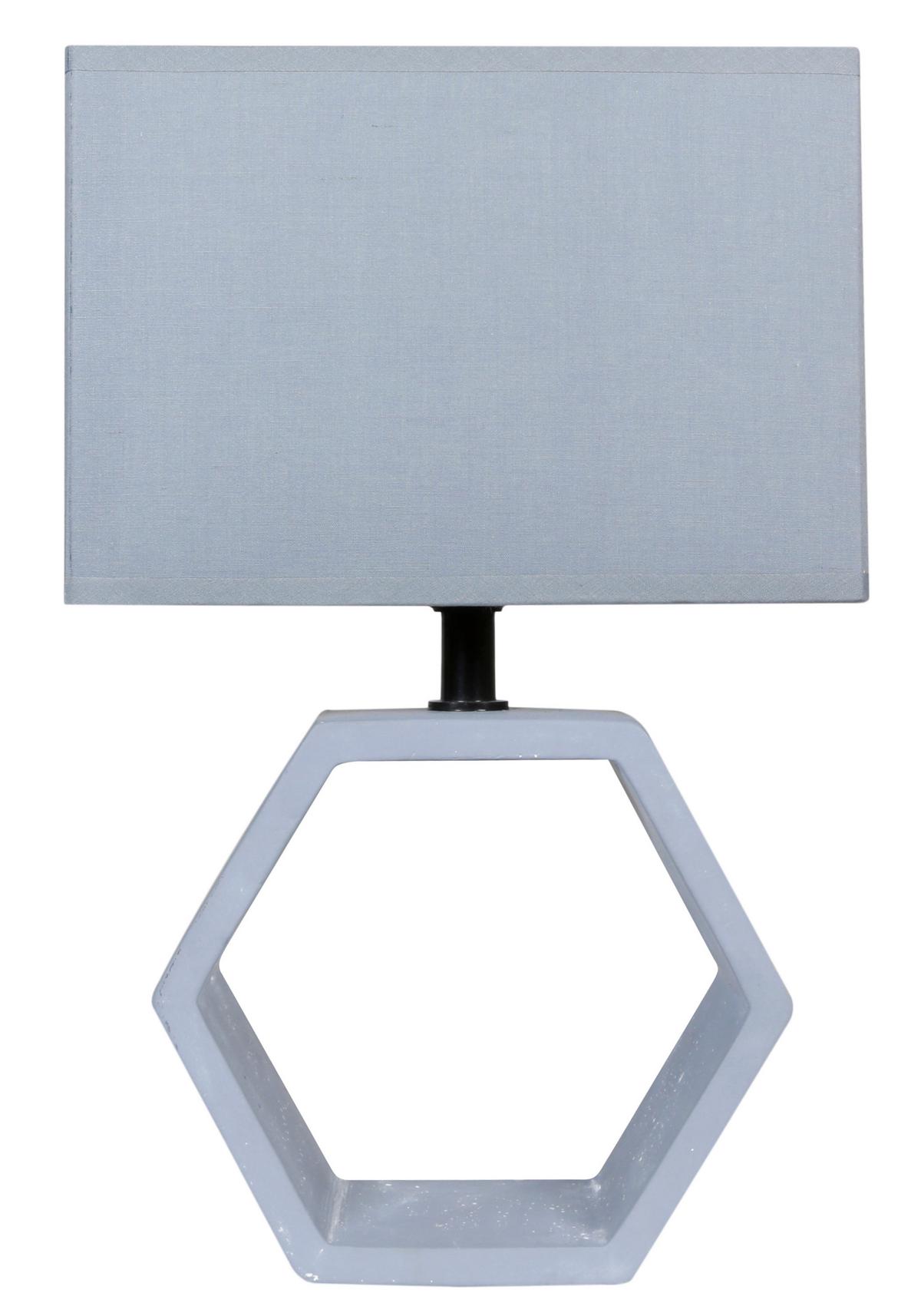 Tischleuchte 41-68552 - Grau, Design, Stein/Textil (22.5/22.5/35cm)