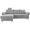 Ecksofa Brizzini mit Schlaf- Funktion, Silberfarben,176x250 - Silberfarben/Naturfarben, MODERN, Textil (176/250cm) - Livetastic