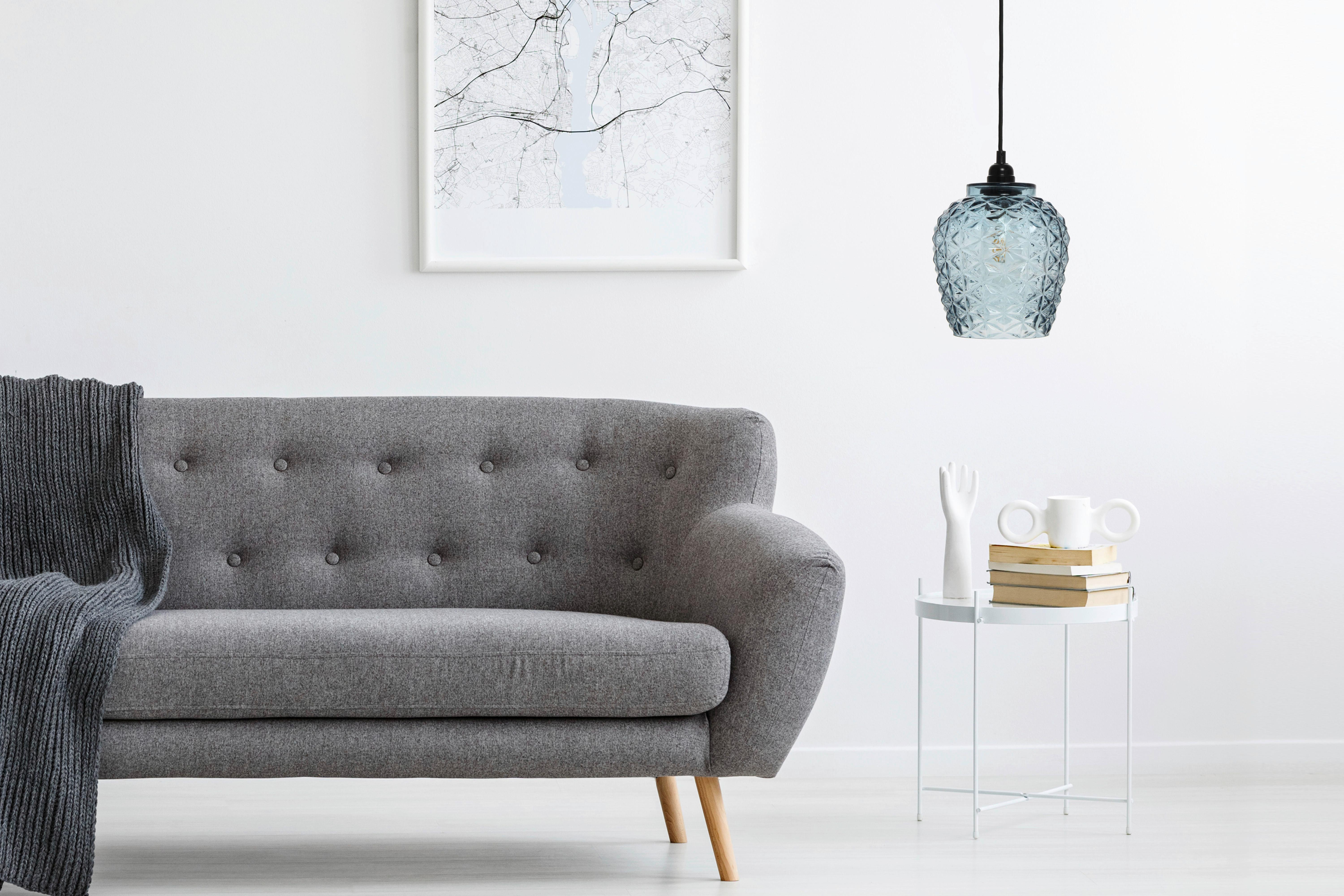 Hängeleuchte Vila Blau B: 18 cm - Blau, Basics, Glas (18/18/24cm) - Kayoom