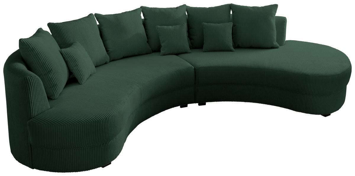 Wohnlandschaft Dunkelgrün S: 300x160 cm - Dunkelgrün/Schwarz, Design, Textil (300/160cm) - Livetastic