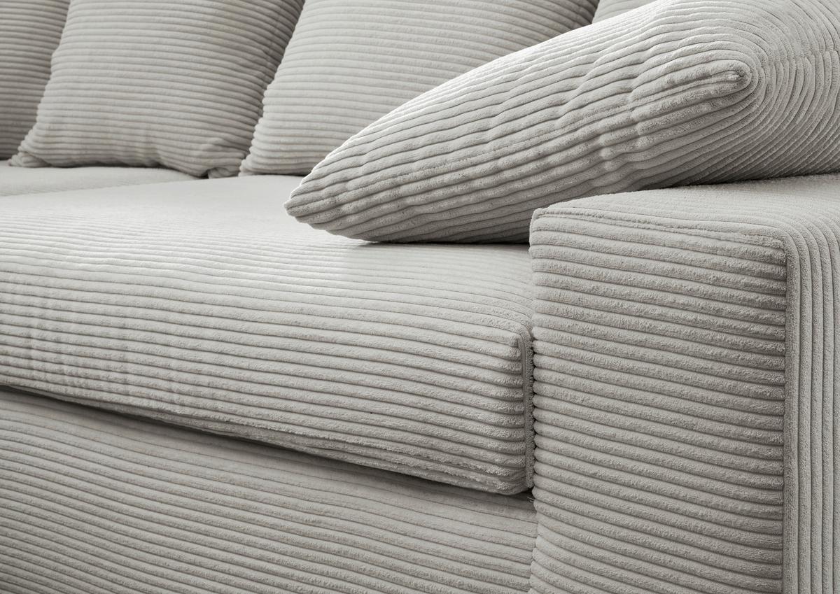 Ecksofa Avellino Silberfarben S: 278/200 Cm - Silberfarben/Schwarz, MODERN, Textil (278/200cm) - Livetastic