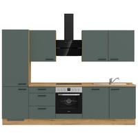 Küchenleerblock Easytouch High-Line, H10 Links - Dunkelgrün/Eichefarben, MODERN, Holzwerkstoff (300cm) - Nobilia