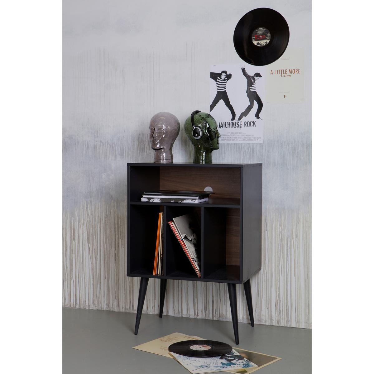 Kommode James Schwarz/walnussfarben B: 60cm - Walnussfarben/Schwarz, Design, Holz/Holzwerkstoff (60/83/44cm) - Livetastic