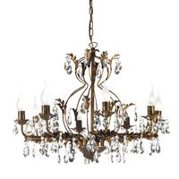Kristall-Hängeleuchte 4670/8 Teresa - Bronzefarben, KONVENTIONELL, Glas/Metall (70/105cm)