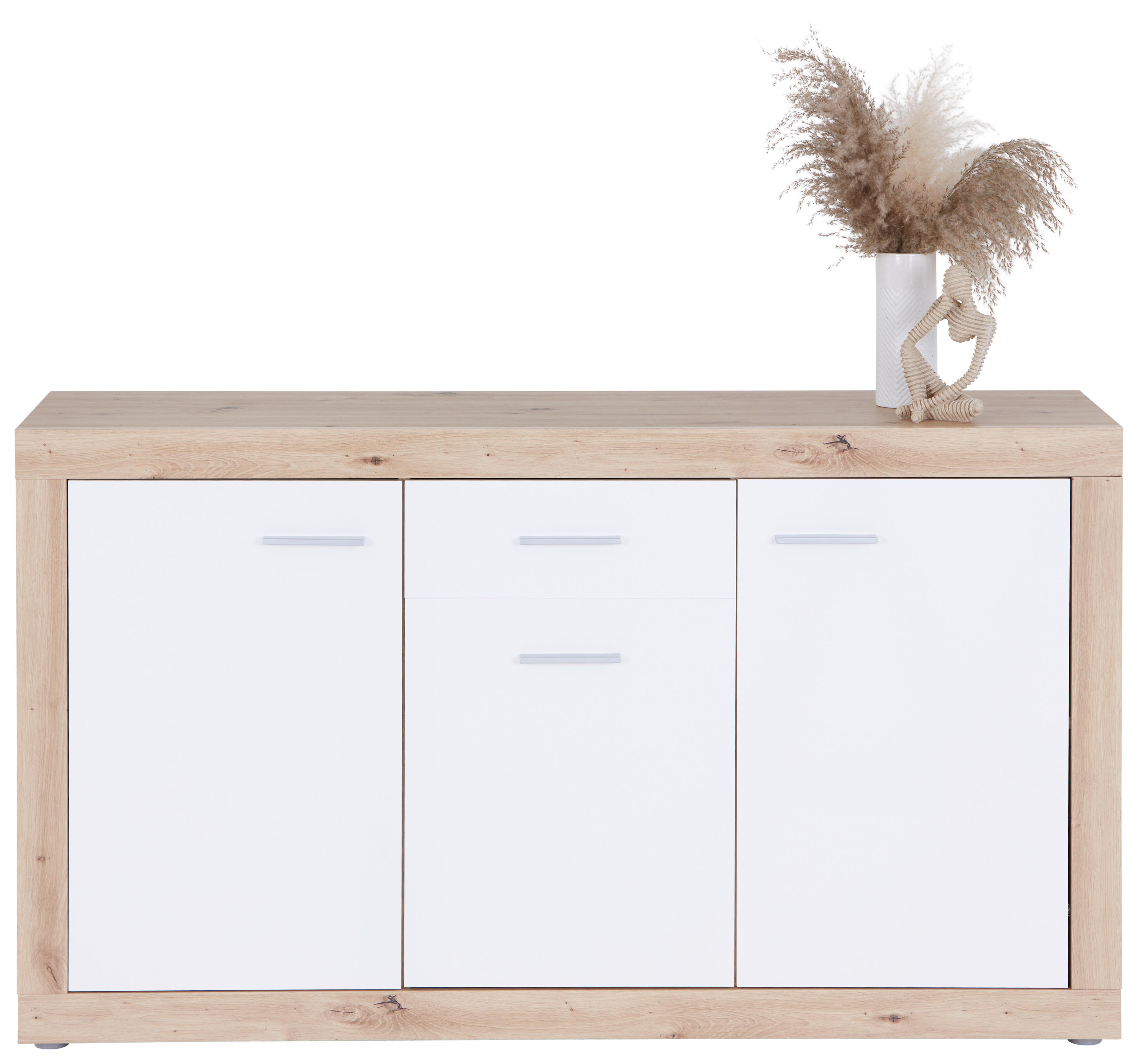 Sideboard 149,1cm Strada Weiß/artisan Eiche Dekor - Weiß/Eiche Artisan, KONVENTIONELL, Holzwerkstoff (149,1/86/41,8cm)