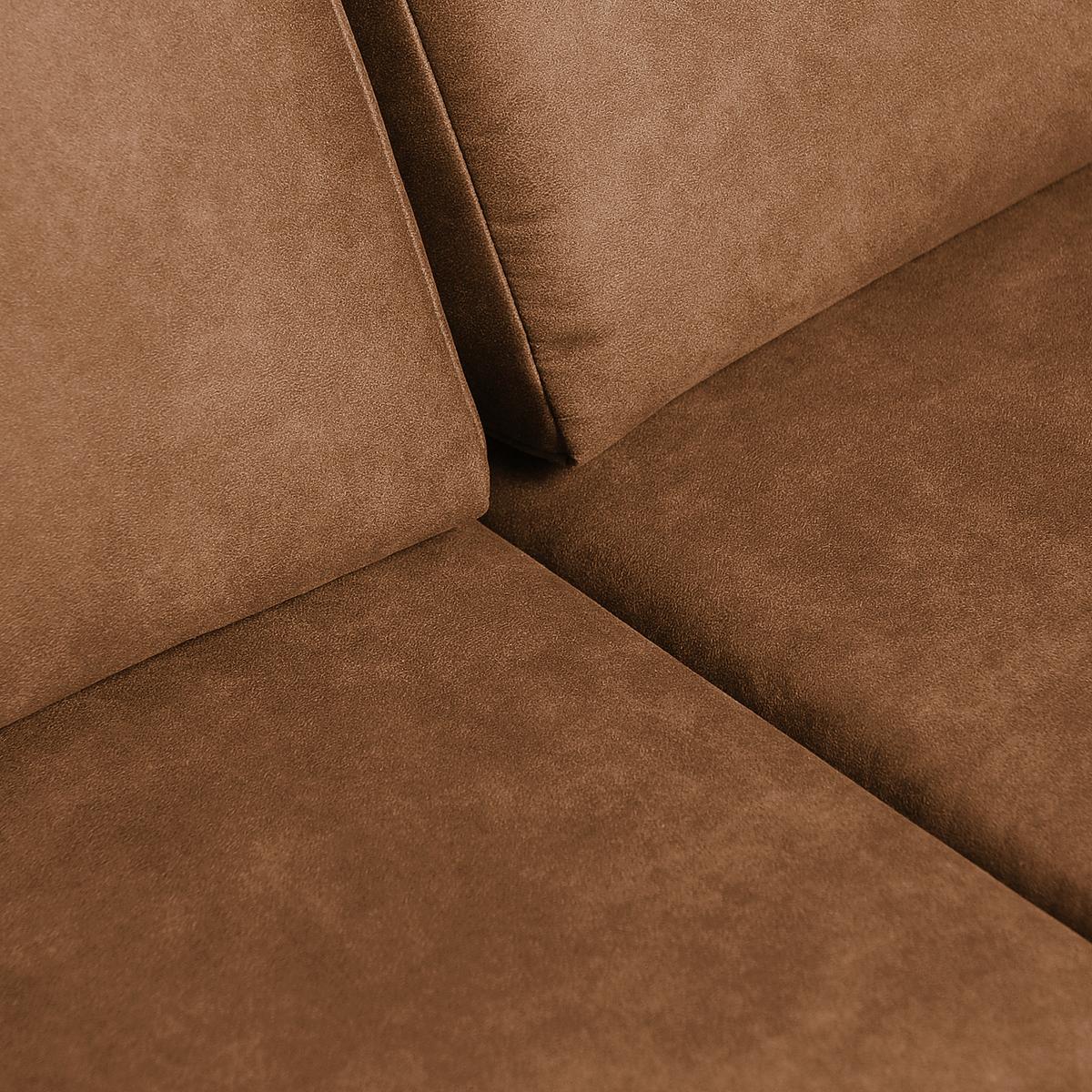 2-Sitzer-Sofa Jovanna, Cognac B: 198 cm - Cognac/Schwarz, Design, Textil (198/78/88cm) - MID.YOU