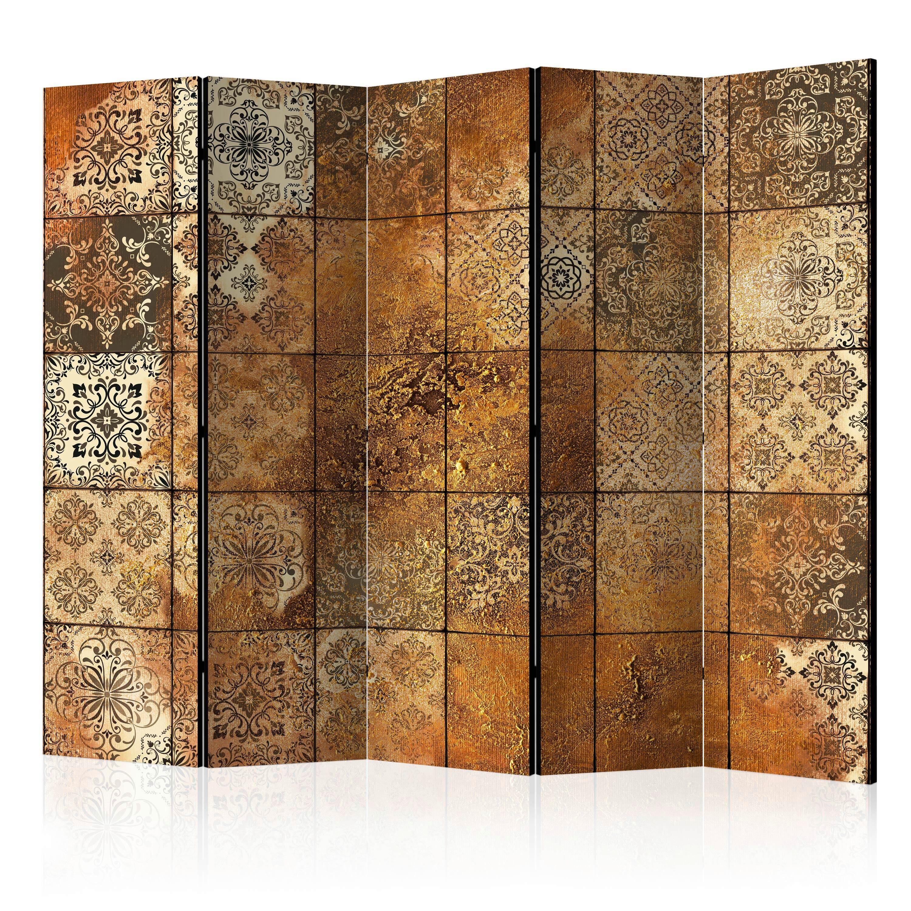 Paravent Braun Beige B: 225 cm - Beige/Braun, Basics, Holz/Textil (225/172/3cm) - artgeist