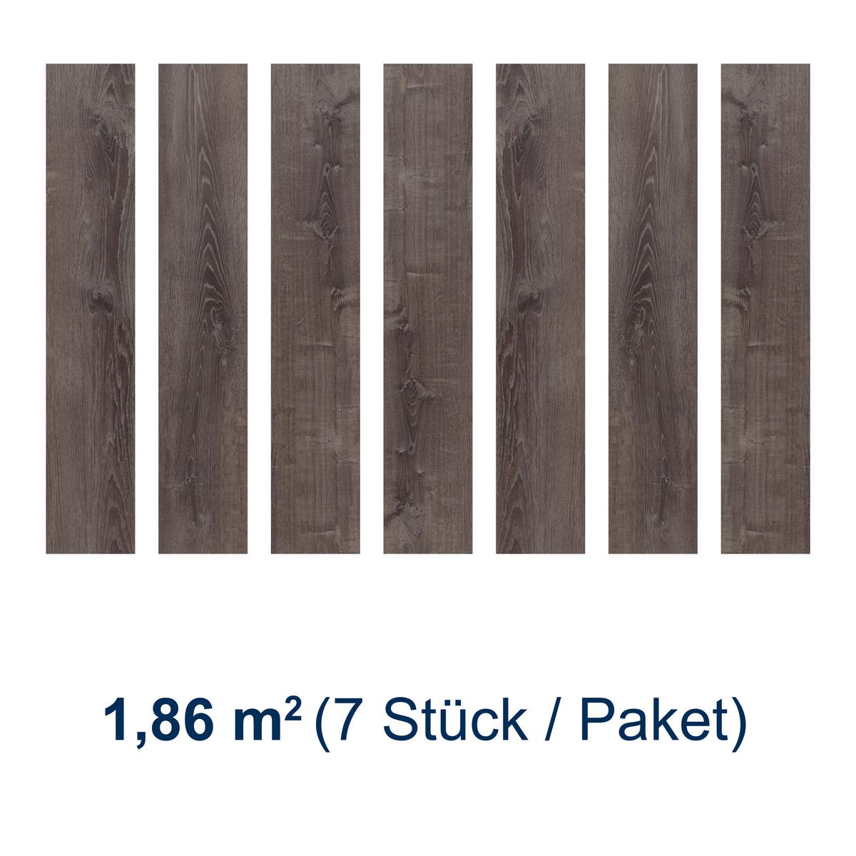 Designboden Eichefarben /dunkelbraun Lhd. Stärke 5mm - Eichefarben/Dunkelbraun, Basics, Kunststoff (121/22/0.5cm)