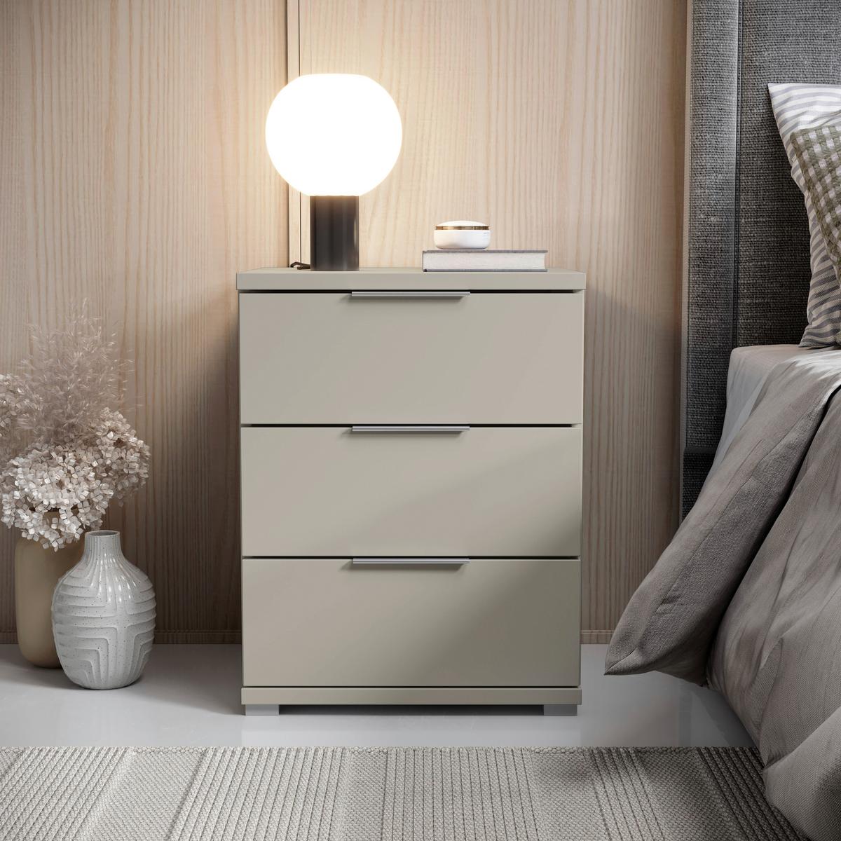 Nachtkästchen Smila 3l K Kaschmir Dekor, B: 46 Cm - Kaschmir/Alufarben, KONVENTIONELL, Holzwerkstoff (46/61/42cm)