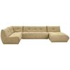 Wohnlandschaft Giselle Beige Lederlook - Beige, Trend, Textil (210/390/185cm) - Livetastic