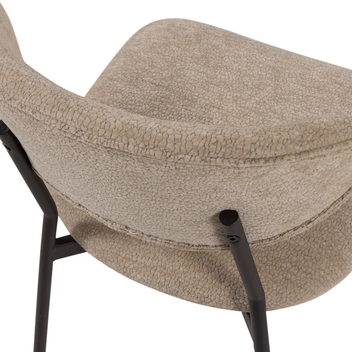 Stuhl-Set Klejd Naturfarben B: 47cm - Schwarz/Naturfarben, MODERN, Textil/Metall (47/79/53cm) - Livetastic