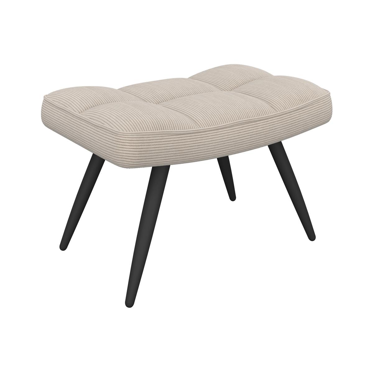 Ohrensessel Hanoi Webstoff beige, B: 71 cm - Beige/Schwarz, MODERN, Textil/Metall (71/98/83cm)