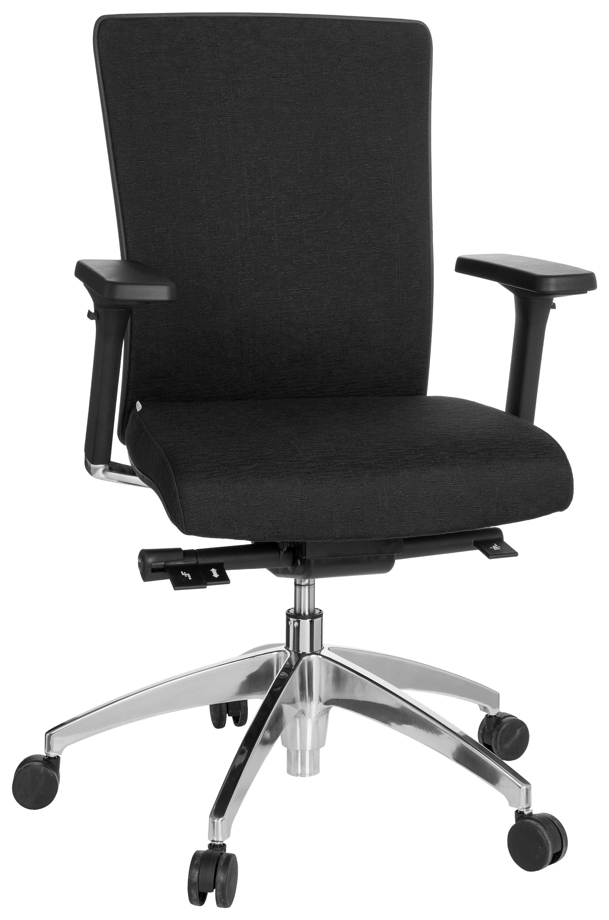 Drehstuhl Astra Base Schwarz - Schwarz/Alufarben, MODERN, Kunststoff/Textil (57/113/52cm) - MID.YOU