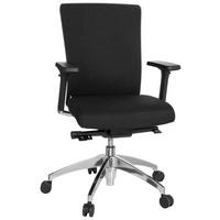 Drehstuhl Astra Base Schwarz - Schwarz/Alufarben, MODERN, Kunststoff/Textil (57/113/52cm) - MID.YOU