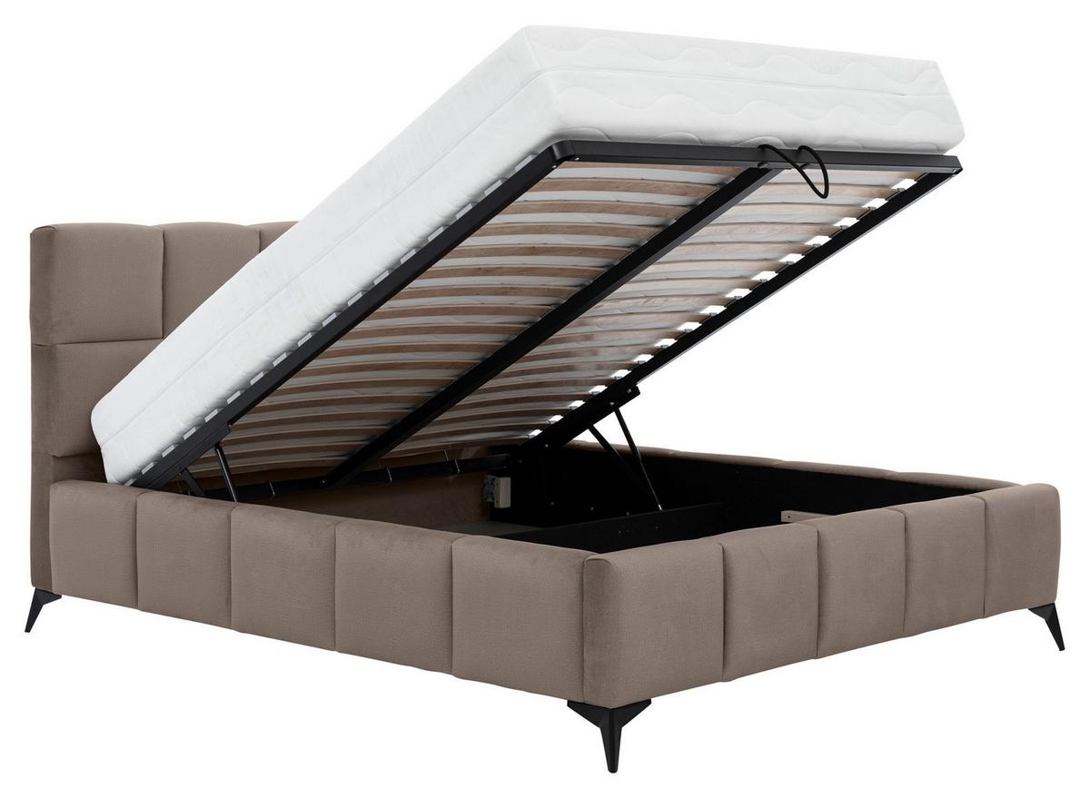 Polsterbett Mist Beige Lf: 160x200 cm - Beige/Schwarz, MODERN, Holz/Textil (160/200cm) - MID.YOU
