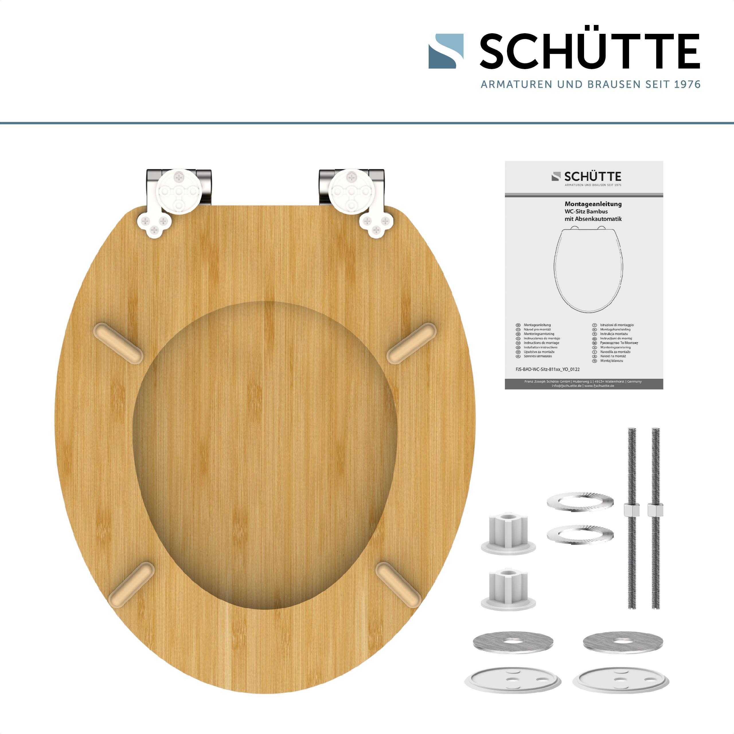 WC-Sitz Naturfarben Bedruckt mit Absenkautomatik - Naturfarben, Design, Holzwerkstoff (42,5/5,5/37cm) - Schütte