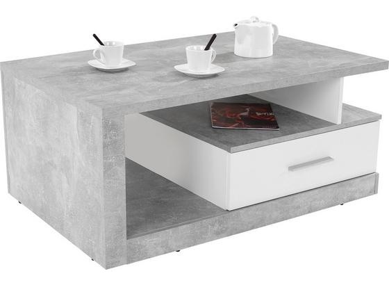 Couchtisch Holz mit Lade+ Ablagefächer Iguan, Betonoptik - Weiß/Grau, MODERN, Holzwerkstoff (110/45/67cm) Couchtisch Holz mit Lade+ Ablagefächer Iguan, Betonoptik - Weiß/Grau, MODERN, Holzwerkstoff (110/45/67cm)