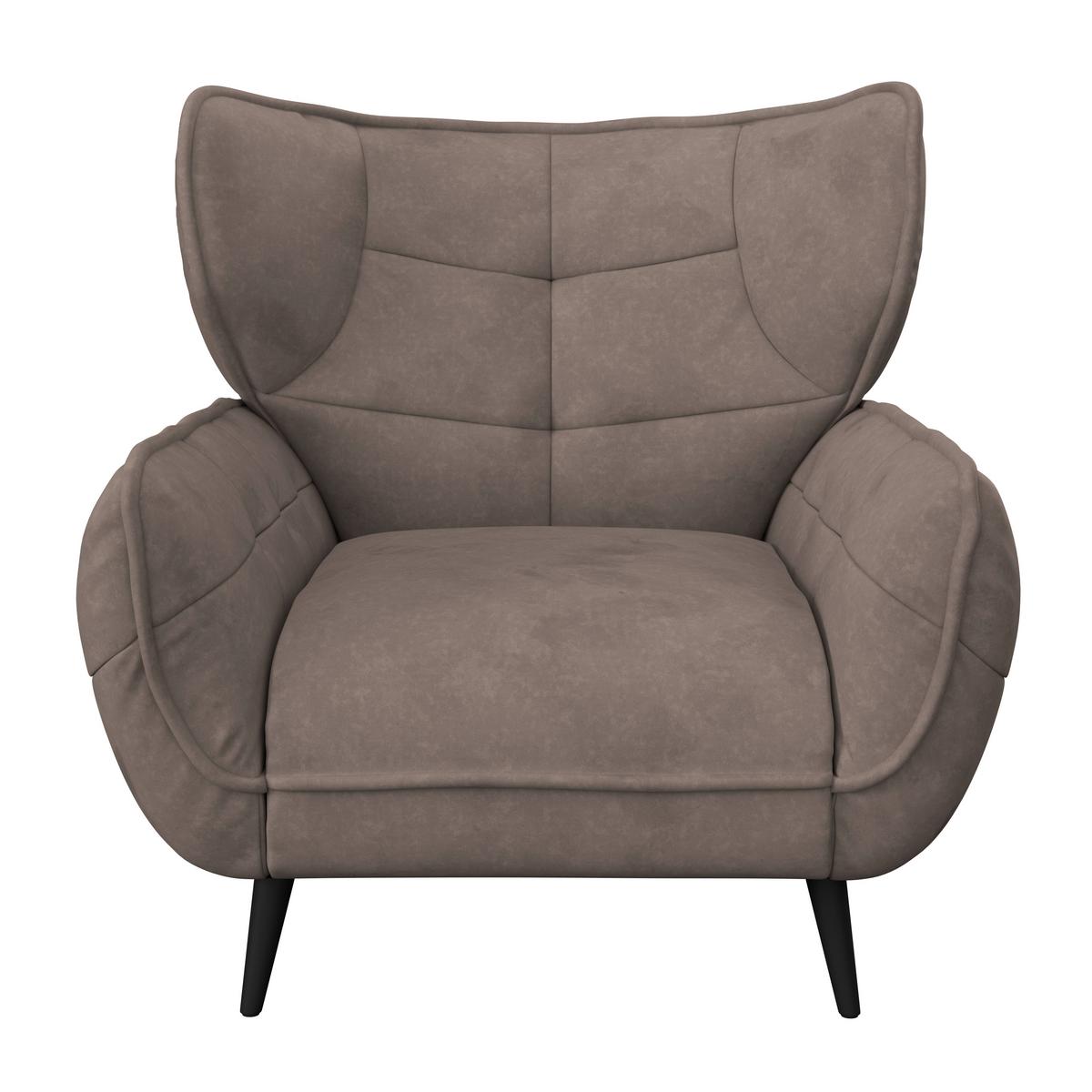 Kreslo ušiak PESCARA, hnedá - hnedá/čierna, Modern, textil (103/105/98cm)