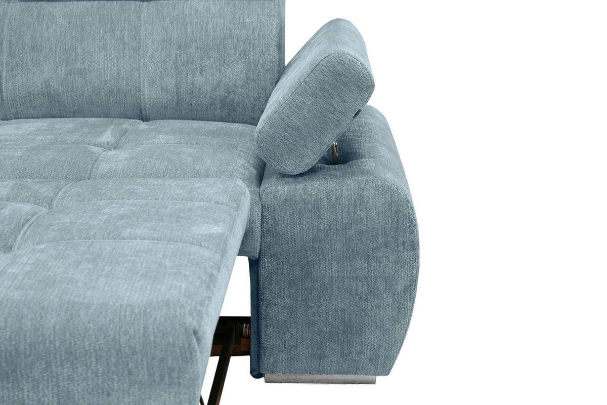 Rohová sedačka VEGAS, ľavá, mätovozelená ženilka - mätovozelená/strieborná, Design, drevo/textil (173/294cm)
