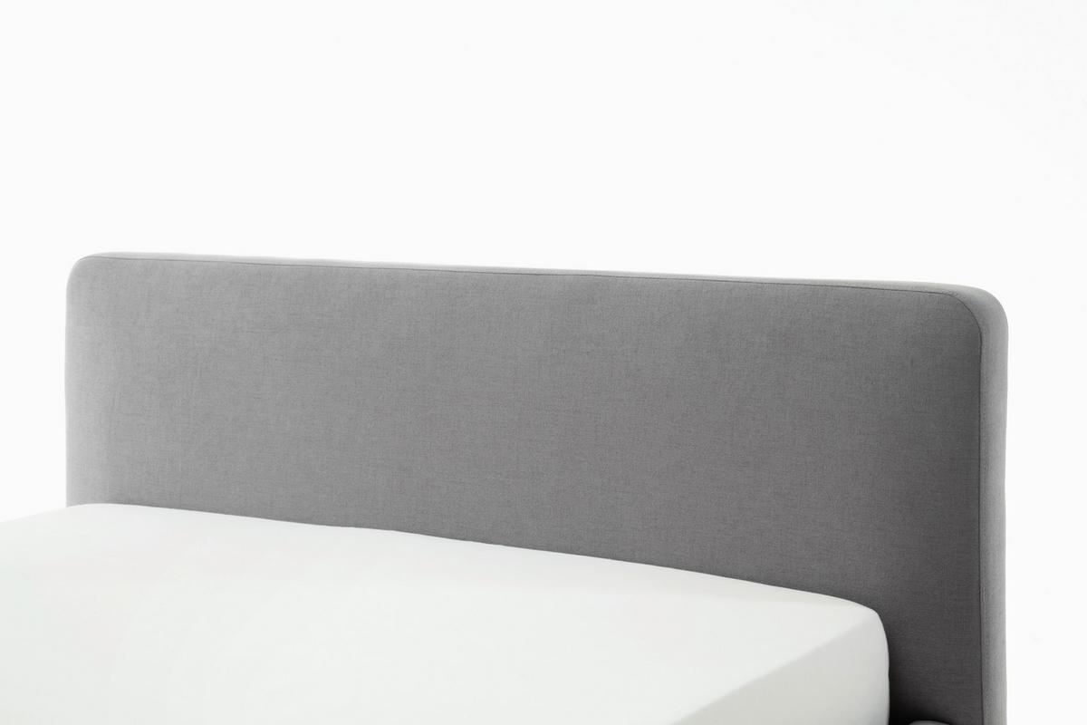 Polsterbett Mattis 180x200cm Hellgrau, inkl. Bettkasten - Eichefarben/Hellgrau, Design, Holz/Textil (180/200cm) - Livetastic