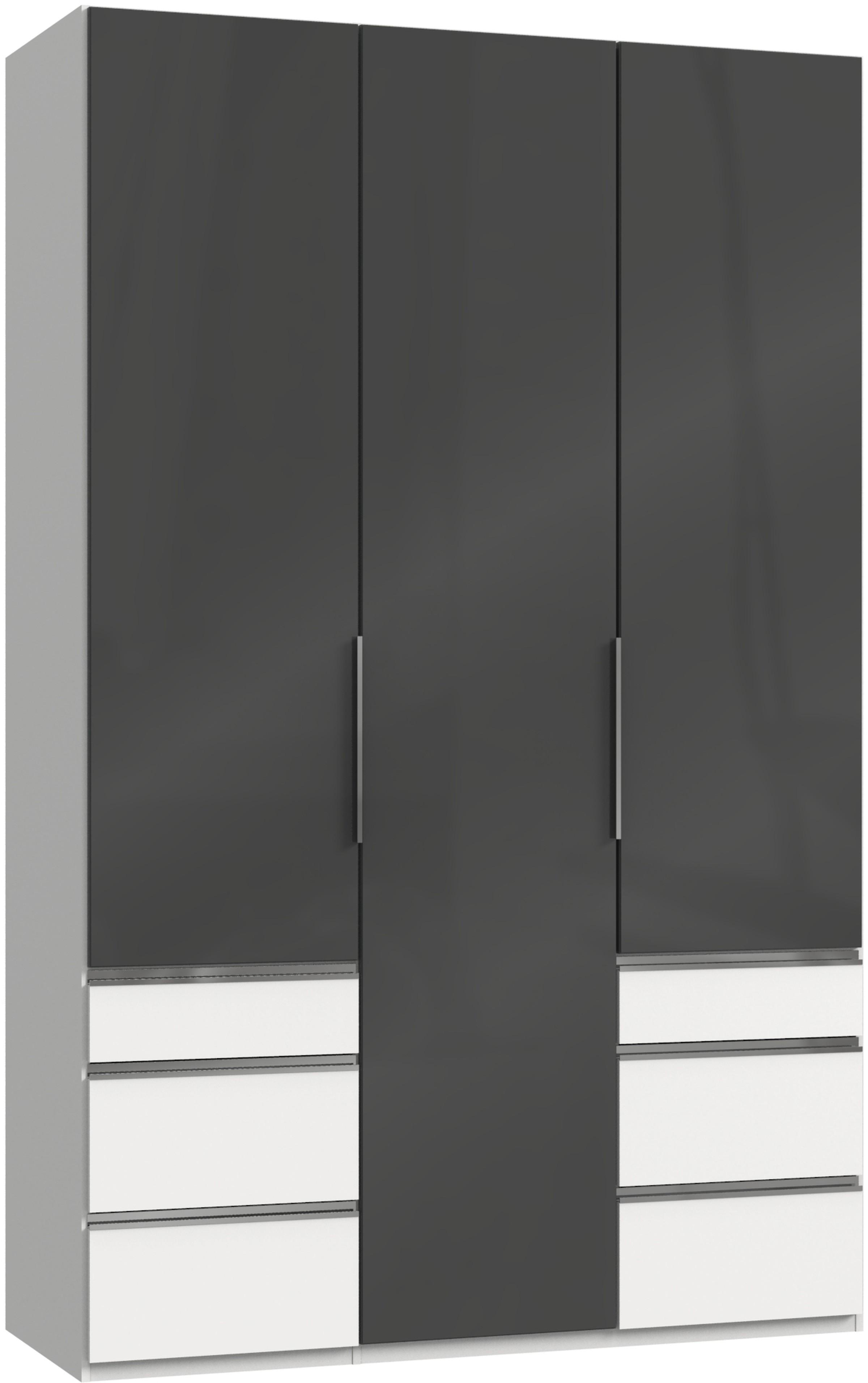 Drehtürenschrank 150cm Level, Grau/weiß - Weiß/Grau, MODERN, Glas/Holzwerkstoff (150/236/58cm) - MID.YOU