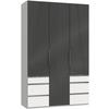 Drehtürenschrank 150cm Level, Grau/weiß - Weiß/Grau, MODERN, Glas/Holzwerkstoff (150/236/58cm) - MID.YOU