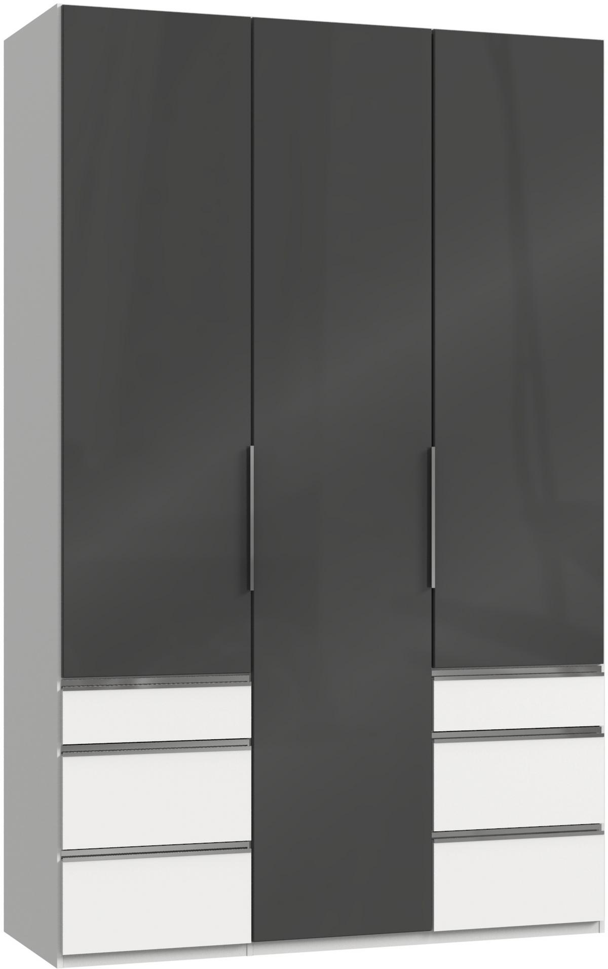 Drehtürenschrank 150cm Level, Grau/weiß - Weiß/Grau, MODERN, Glas/Holzwerkstoff (150/236/58cm) - MID.YOU