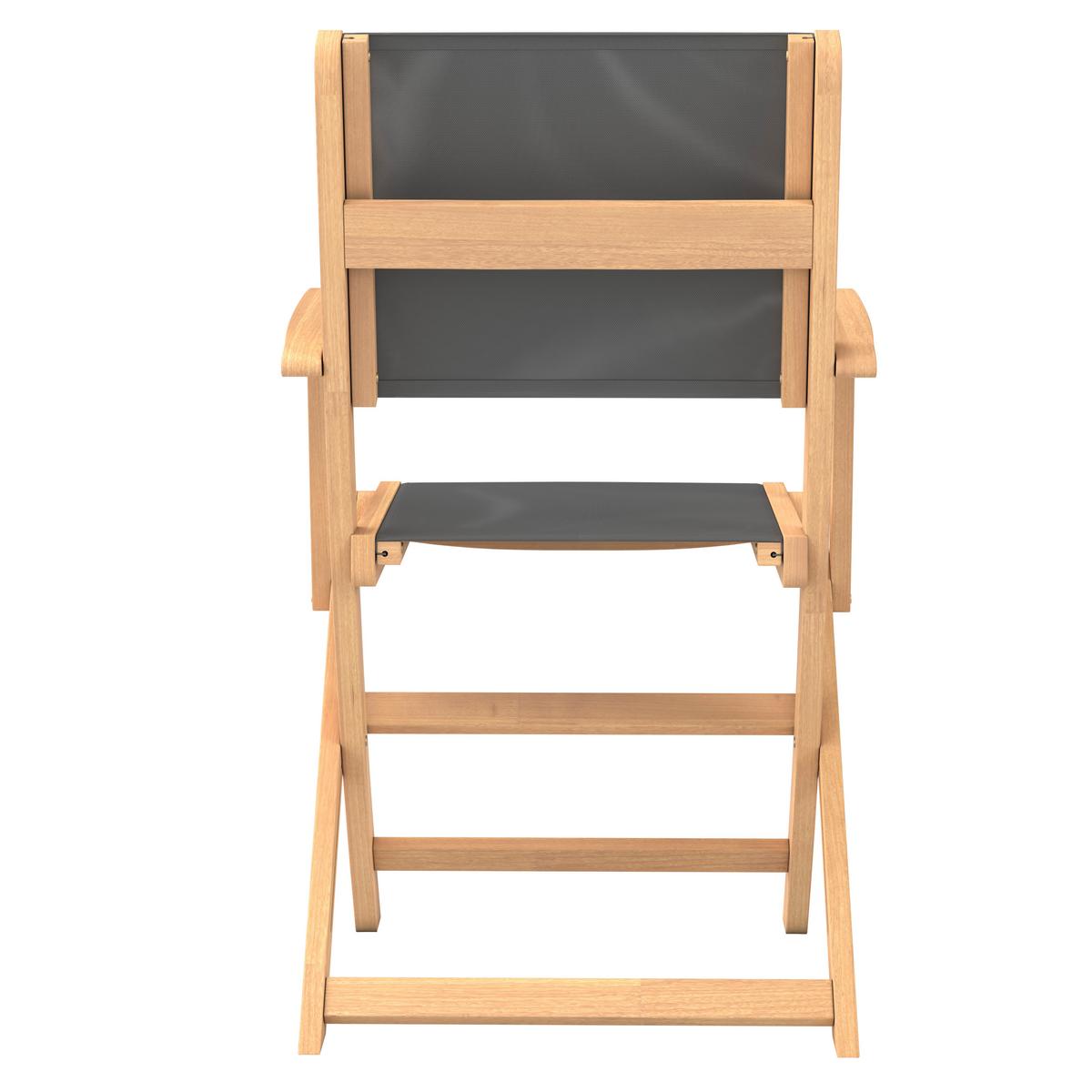 Gartenstuhl Klappbar Göteborg Akazie - Dunkelgrau/Teakfarben, MODERN, Holz/Kunststoff (49/91/57cm) - Beldano