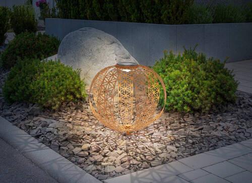 Solarleuchte 33646r - Rostfarben, Design, Metall (30/41cm) - Globo