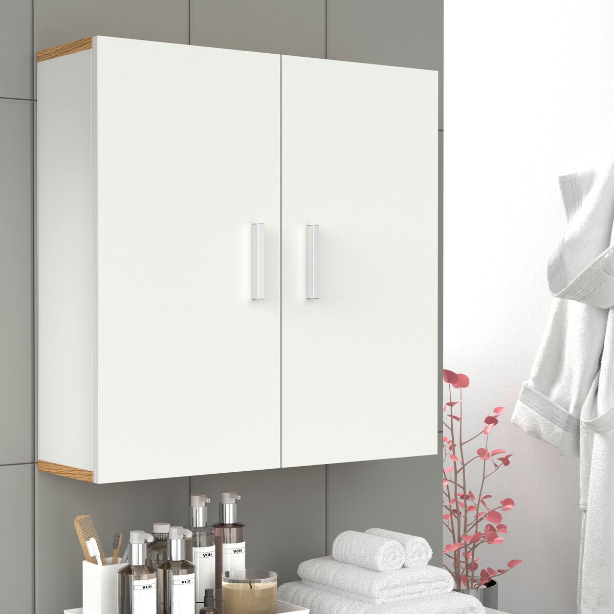 Hängeschrank Landos Weiß/Honigeiche, B: 60cm - Honigeiche/Weiß, MODERN, Holzwerkstoff (60/60/18cm) - MID.YOU